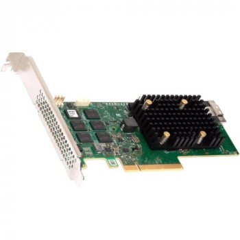 LSI 9560-8i: контроллер с 2xNVMe или 8xSAS/SATA. 2 разъема SFF8654. Поддерживает RAID 0,1,5,6,10,50,60. С 4GB кэшем, работает через PCIe 4.0 x8 LP. Основан на чипе 3908ROC