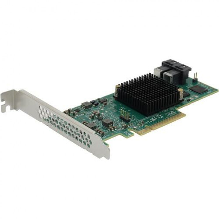 LSI 9300-8i - HBA (без построения RAID), с 8 внутренними портами SAS 3.0/SATA, PCI-E 3.0, 2 разъема SFF-8643, без кэша и батареи, на базе чипа LSI SAS 3008