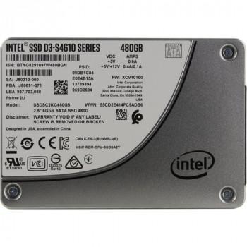 SSD 480Gb Intel S4610 Enterprise SATA, R560/W510Mb/s, IOPS 97K/46, 5K, MTBF 2M (3 DWPD)