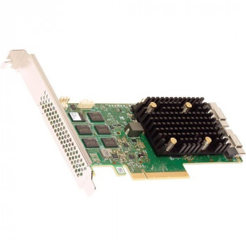 LSI 9500-16i - HBA (без построения RAID) для 4xNVMe или 16xSAS/SATA. Имеет 4 разъема SFF8654, скорость 12G, слот PCIe 4.0 x8 и основан на чипе 3816 IOC