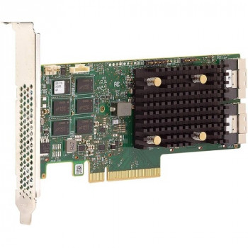 LSI 9560-16i - контроллер с 4xNVMe или 16xSAS/SATA. Имеет 4 разъема SFF8654. Поддерживает RAID 0,1,5,6,10,50,60. 8GB кэш, PCIe 4.0 x8 LP. Основан на чипе 3916ROC