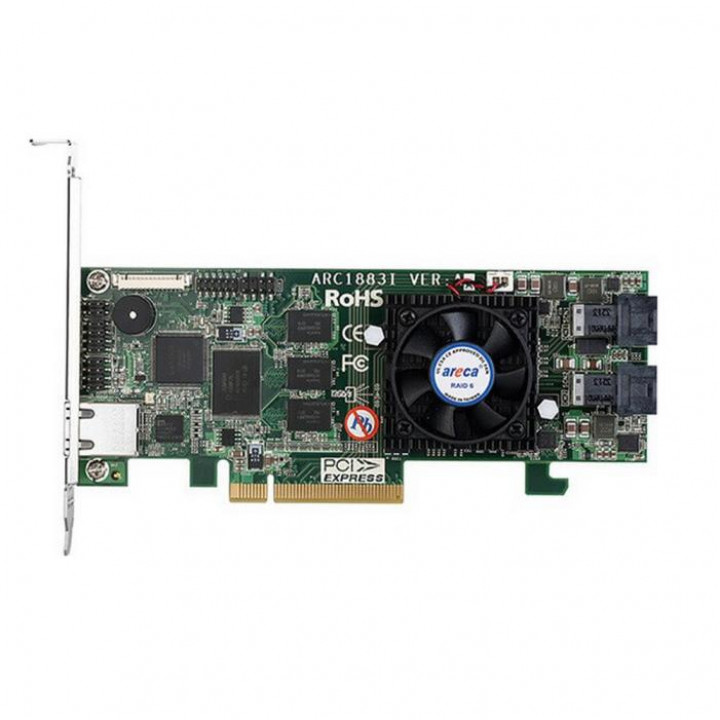 Areca ARC-1883i (SAS/SATA 12G, RAID 0,1,5,6,10,50,60, 8port (2х int SFF8643) PCIe 3.0 x8, Cache 2GB + Cache Protection Kit, (аналог LSI00462 9361- 8i(2G)