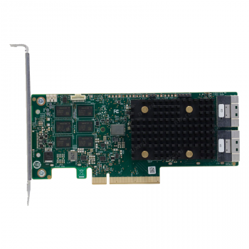 Broadcom 9560-16i (4xNVMe или 16xSAS 3.0/SATA внутренних каналов) 16 port (4x SFF8654), RAID 0,1,5,6,10,50,60, RAID 8GB кэш, PCIe v4.0 x8 LP, чип 3916ROC