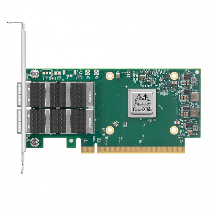 100 Гбит/сек, 2 порта, Infiniband, Ethernet (QSFP56), PCI-Ex16, Mellanox ConnectX-6 Dx